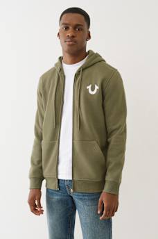FLOCKED HORSESHOE ZIP HOODIE, image 3