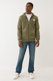 FLOCKED HORSESHOE ZIP HOODIE, image 5