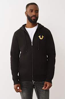 BIG FOIL HORSESHOE ZIP HOODIE, image 2