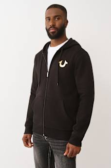 BIG FOIL HORSESHOE ZIP HOODIE, image 3