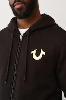 BIG FOIL HORSESHOE ZIP HOODIE, image 4
