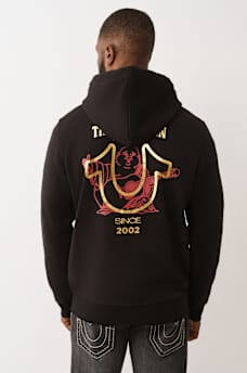 BIG FOIL HORSESHOE ZIP HOODIE, image 1