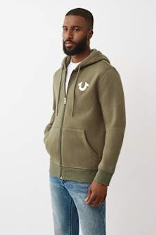 BIG FOIL HORSESHOE ZIP HOODIE, image 3