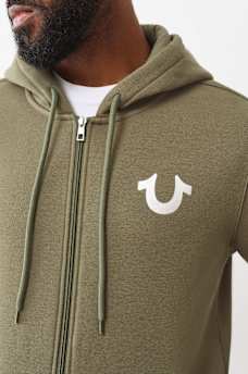 BIG FOIL HORSESHOE ZIP HOODIE, image 4