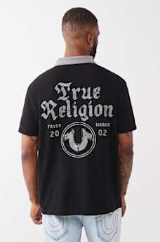 CONTRAST COLLAR LOGO POLO SHIRT