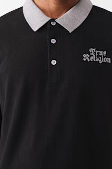 CONTRAST COLLAR LOGO POLO SHIRT