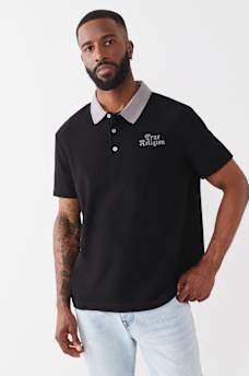 CONTRAST COLLAR LOGO POLO SHIRT