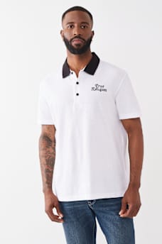 CONTRAST COLLAR LOGO POLO SHIRT