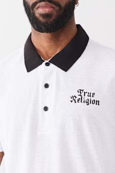CONTRAST COLLAR LOGO POLO SHIRT