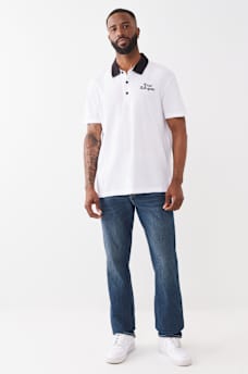 CONTRAST COLLAR LOGO POLO SHIRT