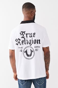 CONTRAST COLLAR LOGO POLO SHIRT