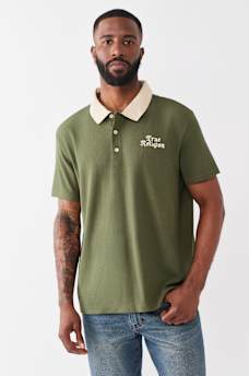 CONTRAST COLLAR LOGO POLO SHIRT