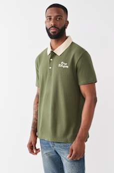 CONTRAST COLLAR LOGO POLO SHIRT