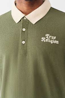 CONTRAST COLLAR LOGO POLO SHIRT