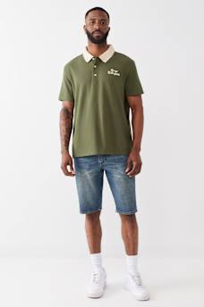 CONTRAST COLLAR LOGO POLO SHIRT