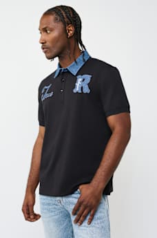 DENIM JERSEY POLO, image 3