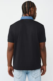 DENIM JERSEY POLO, image 4