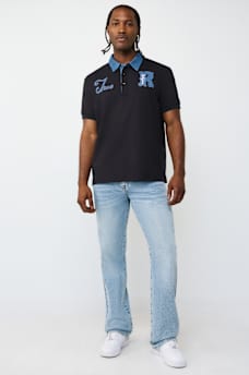 DENIM JERSEY POLO, image 5