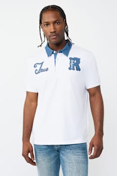 DENIM JERSEY POLO, image 1