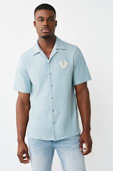 CONTRAST HONEYCOMB PIQU&Eacute; SHIRT, image 1