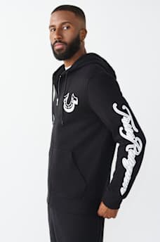 DIAGONAL LOGO ZIP HOODIE, image 3