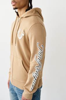 DIAGONAL LOGO ZIP HOODIE, image 5