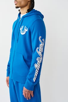 DIAGONAL LOGO ZIP HOODIE, image 3