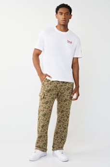 CAMO ALLOVER PRINT CARGO FLEECE PANT