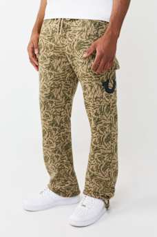 CAMO ALLOVER PRINT CARGO FLEECE PANT