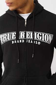GLOSSY ARCHED LOGO ZIP HOODIE, image 4