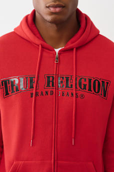 GLOSSY ARCHED LOGO ZIP HOODIE, image 2