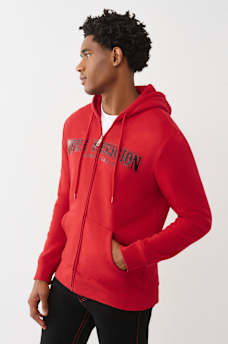 GLOSSY ARCHED LOGO ZIP HOODIE, image 4