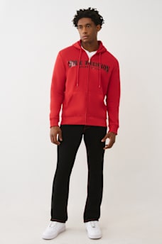 GLOSSY ARCHED LOGO ZIP HOODIE, image 6