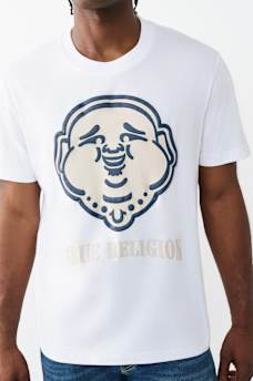 PUFF PRINT BUDDHA FACE TEE, image 1