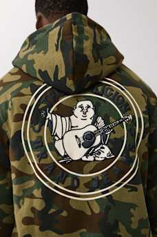 CAMO PRINT SHERPA ZIP HOODIE