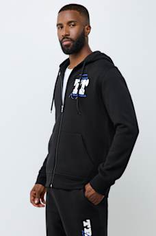 PUFF-PRINT LOGO SCRIPT ZIP HOODIE