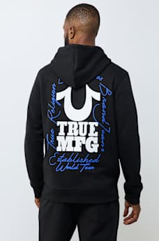 PUFF-PRINT LOGO SCRIPT ZIP HOODIE