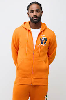 PUFF-PRINT LOGO SCRIPT ZIP HOODIE