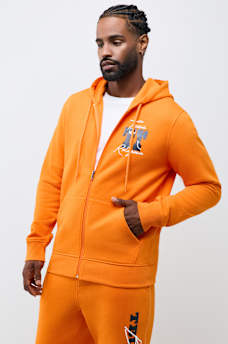 PUFF-PRINT LOGO SCRIPT ZIP HOODIE