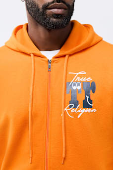 PUFF-PRINT LOGO SCRIPT ZIP HOODIE