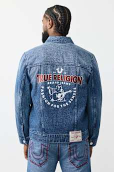 VESTE EN DENIM AVEC LOGO IMPRIM&Eacute;, image 1