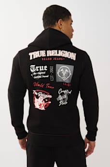 MULTI-LOGO APPLIQU&Eacute; ZIP HOODIE, image 5