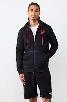 CONTRAST LOGO ZIP HOODIE