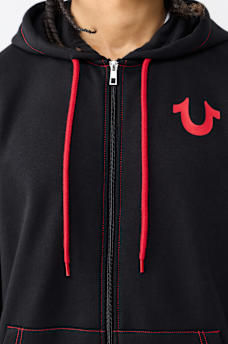 CONTRAST LOGO ZIP HOODIE