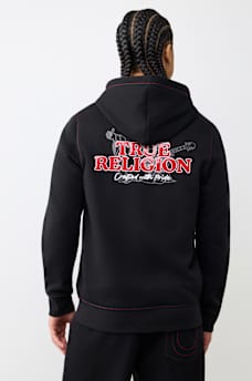 CONTRAST LOGO ZIP HOODIE