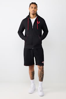 CONTRAST LOGO ZIP HOODIE