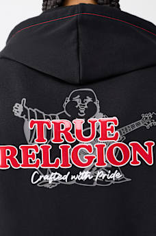 CONTRAST LOGO ZIP HOODIE