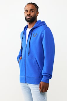 CONTRAST LOGO ZIP HOODIE