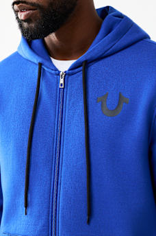 CONTRAST LOGO ZIP HOODIE
