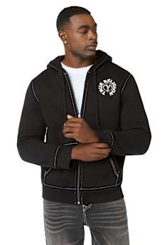 BUDDHA FACE SHERPA ZIP HOODIE